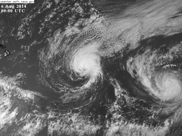 080514 Iselle and Julio Satellite