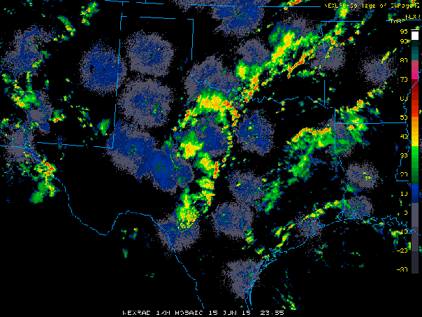 Tropical Storm Bill Moving through TX and OK. Radar Loop from Brian McNoldy, Univ. of Miami, Rosenstiel School