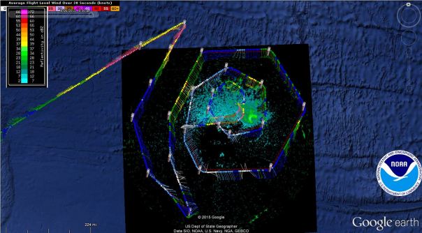 NOAA Hurricane Hunter G-IV upper flight level data through 0015z and P3 radar at 1737z