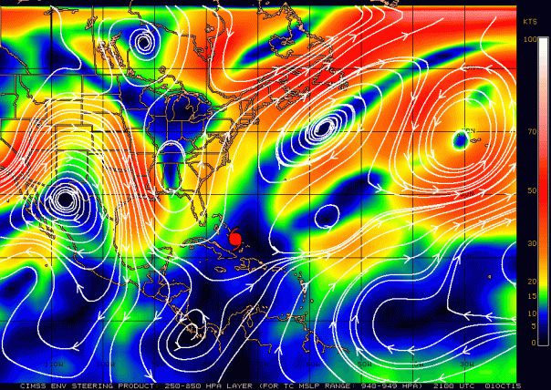 Steering chart for Joaquin's intensity